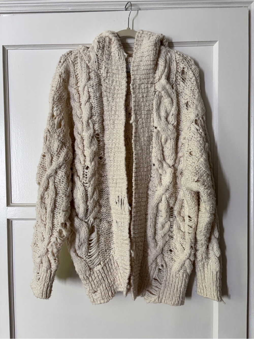 IRO  Chunky Cable Knit Cardigan - Cream M